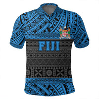 Polynesian Pride Apparel Polo Shirt Fiji Polo Shirt Flag Tapa Art Style - Polynesian Pride