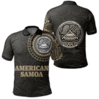 Polynesian Pride Apparel Polo Shirt American Samoa Coat Of Arms Special Arms Polo Shirt Unisex Black - Polynesian Pride