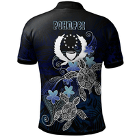 Polynesian Pride Apparel Pohnpei Polynesian Polo Shirt Blue Turtle Couple - Polynesian Pride
