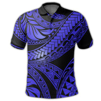 Polynesian Pride Apparel Polo Shirt Tribal Polynesian Blue Ali Style Polo Shirt - Polynesian Pride