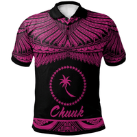 Polynesian Pride Apparel Chuuk Polo Shirt Polynesian Tattoo Pink Version Unisex Pink - Polynesian Pride
