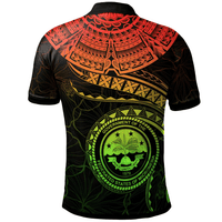 Polynesian Pride Apparel Federated States of Micronesia Polynesian Polo Shirt FSM Waves (Reggae) - Polynesian Pride
