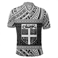 Polynesian Pride Apparel Polo Shirt Fiji Polo Shirt Flag Tapa White Art Style - Polynesian Pride