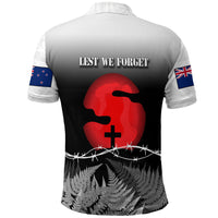 Polynesian Pride Clothing New Zealand ANZAC Day Silhouette Soldier Polo Shirt - Polynesian Pride