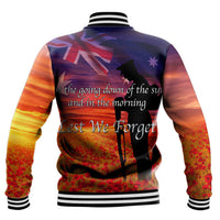 Polynesian Pride Clothing - Australia Lest We Forget Light Horse Silhouette Baseball Jacket - Polynesian Pride