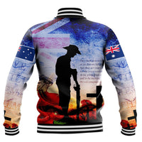 Polynesian Pride Clothing - Anzac Day Australia Soldier We Will Rememer Them Baseball Jacket - Polynesian Pride