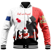 Polynesian Pride Clothing - New Zealand Anzac Lest We Forget Baseball Jacket - Polynesian Pride