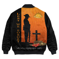 Polynesian Pride Clothing - Anzac Day Lest We Forget Soldier Standing Guard Bomber Jacket - Polynesian Pride