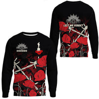 Polynesian Pride Clothing - Anzac Day Camouflage Poppy & Barbed Wire.Sweatshirt Unisex Black - Polynesian Pride
