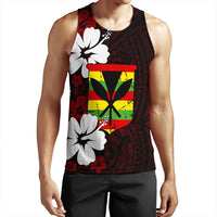 Wonder Print Shop Clothing - Hawaii Kanaka Hibiscus Style Tank Top LT10 Red - Polynesian Pride