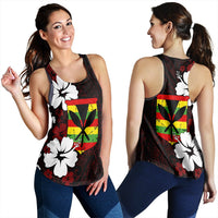 Wonder Print Shop Clothing - Hawaii Kanaka Hibiscus Style Racerback Tank LT10 Red - Polynesian Pride