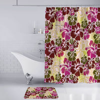 Polynesian Home Set - Plum Hibiscus Pattern Bathroom Set LT10 - Polynesian Pride