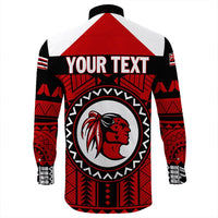 Polynesian Pride Shirt - Personalized Hawaiian High Kahuku Football Long Sleeve Button Shirt LT10 - Polynesian Pride