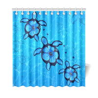 Turtle Hibiscus Swim In Sea Shower Curtain - Polynesian Pride