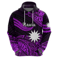 Custom Nauru Polynesian Hoodie Hibiscus Naoero Purple LT14 Zip Hoodie Purple - Polynesian Pride
