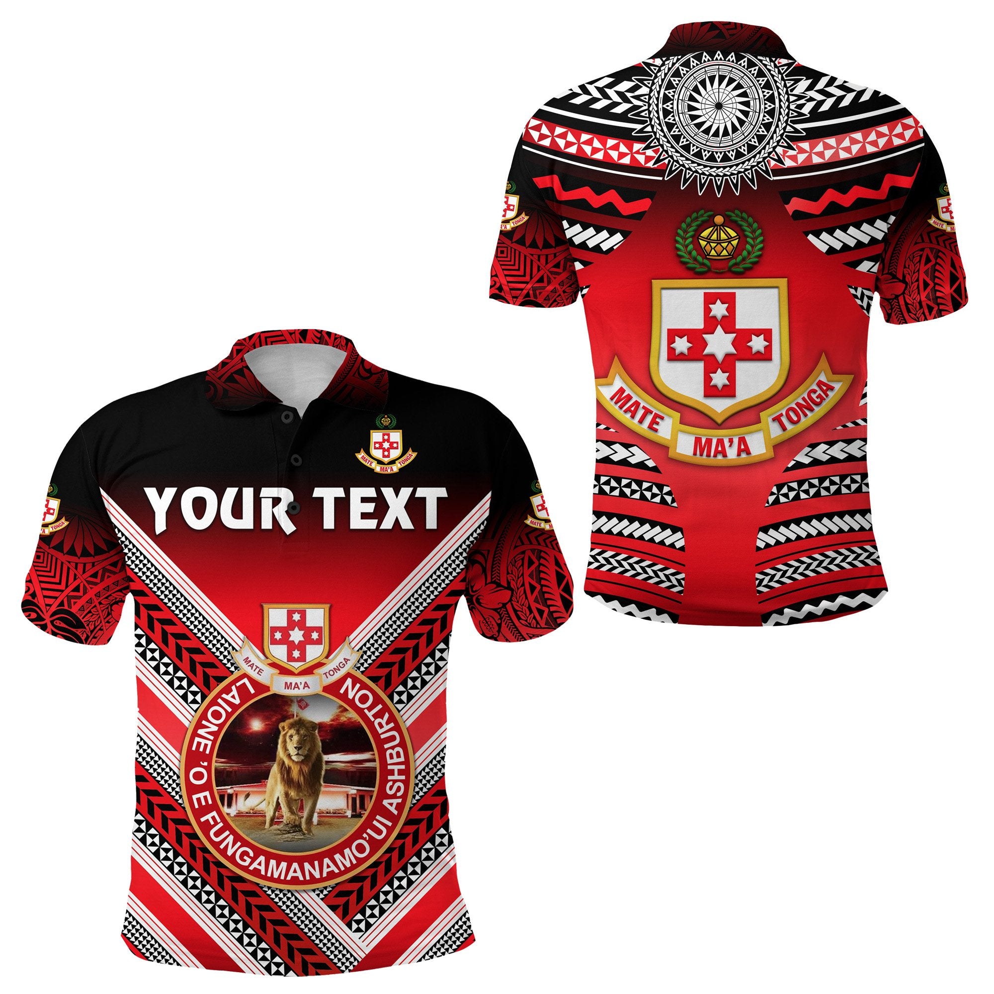 Custom Kolisi Tonga Polo Shirt Mate Maa Tonga Creative Style Lion Unisex Red - Polynesian Pride