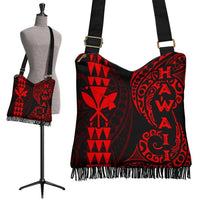 Hawaii Polynesian Crossbody Boho Handbag Red Crossbody Boho Handbag One Size Red - Polynesian Pride