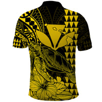 Kakau Polynesian Tribal Hawaiian Turtle with Kanaka Maoli Yellow Polo Shirt LT9 - Polynesian Pride