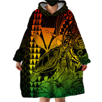 (Custom Personalised) Kakau Polynesian Tribal Hawaiian Turtle with Kanaka Maoli Reggae Wearable Blanket Hoodie LT9 - Polynesian Pride