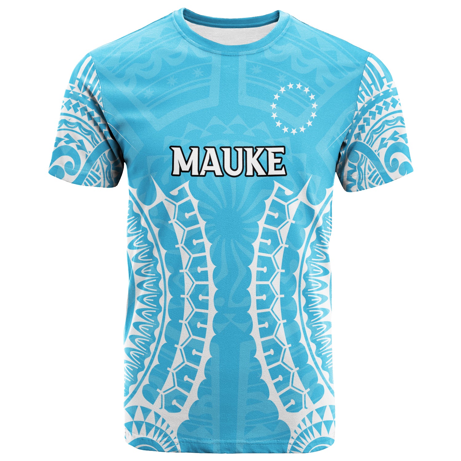 Custom Cook Islands Mauke T Shirt Tribal Pattern LT12 Unisex Blue - Polynesian Pride