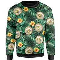 Hawaii Map Coat Of Arms Tropical Summer Style Sweatshirt - Polynesian Pride