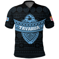 Tavarua Fiji Tapa Tribal Polo Shirt LT12 Unisex Blue - Polynesian Pride