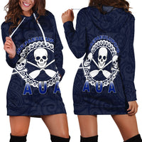 American Samoa Women's Hoodie Dress - Paepaeulupo'o Aua Blue - Polynesian Pride