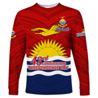 Custom Kiribati 43rd Independence Celebrations Long Sleeve Shirt - LT12 Unisex Blue - Polynesian Pride