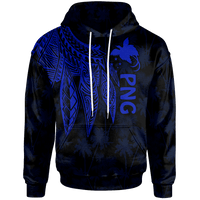 Papua New Guinea Hoodie Polynesian Wings (Blue) Unisex Blue - Polynesian Pride