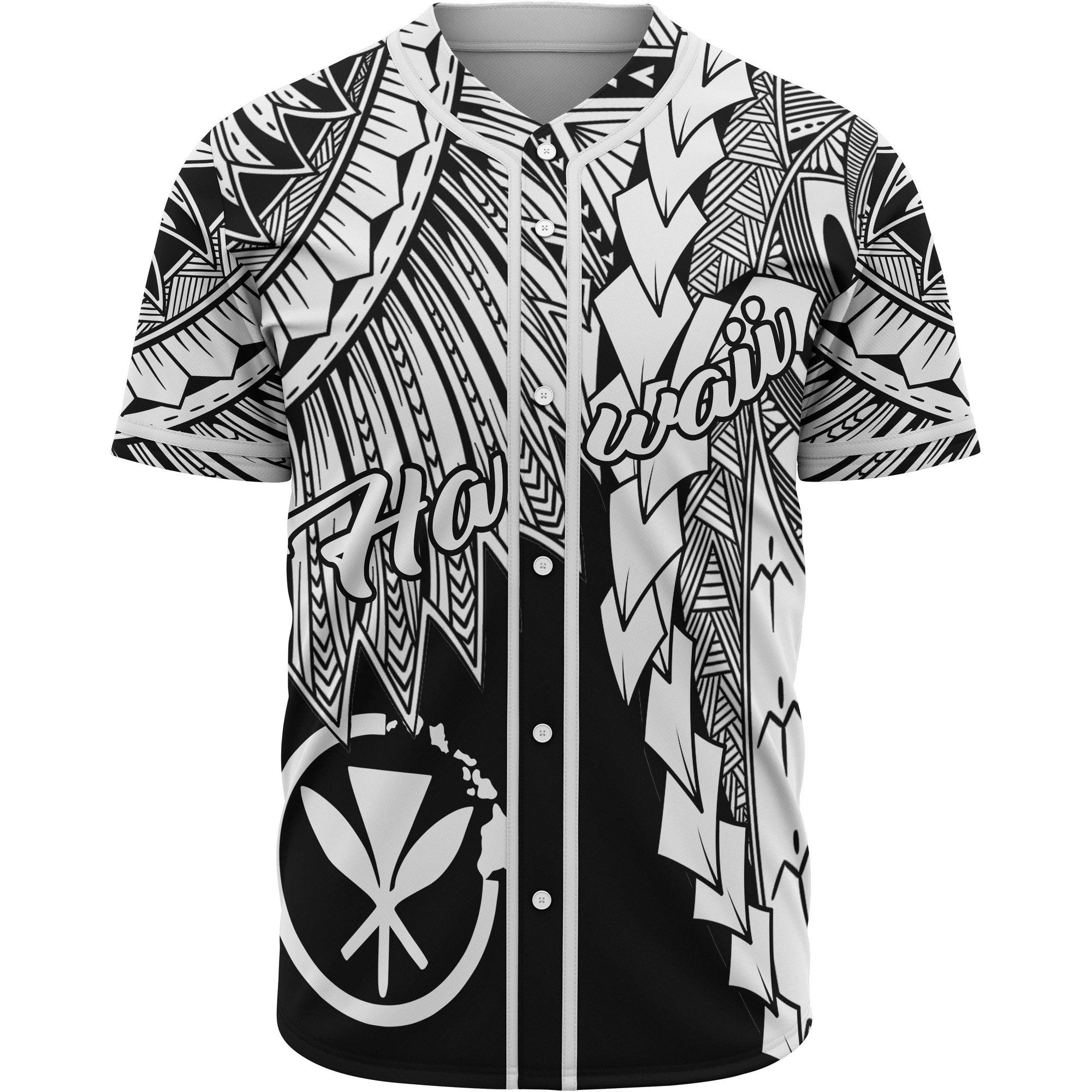 Hawaii Kanaka Maoli Polynesian Baseball Shirt - Tribal Wave Tattoo White Unisex White - Polynesian Pride