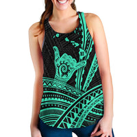 Hawaii Shaka Polynesian Tribal Turquoise Women Tank Top - LT12 - Polynesian Pride
