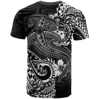 Samoa T Shirt White Shark Polynesian Tattoo - Polynesian Pride