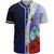 Guam Polynesian Baseball Shirt - Coat Of Arm With Hibiscus Blue Unisex Blue - Polynesian Pride