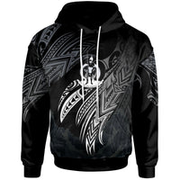 Vanuatu Polynesian Hoodie Legend White Version Unisex Black - Polynesian Pride