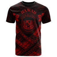 Hawaii T Shirt Red Seal Polynesian Patterns Unisex Red - Polynesian Pride