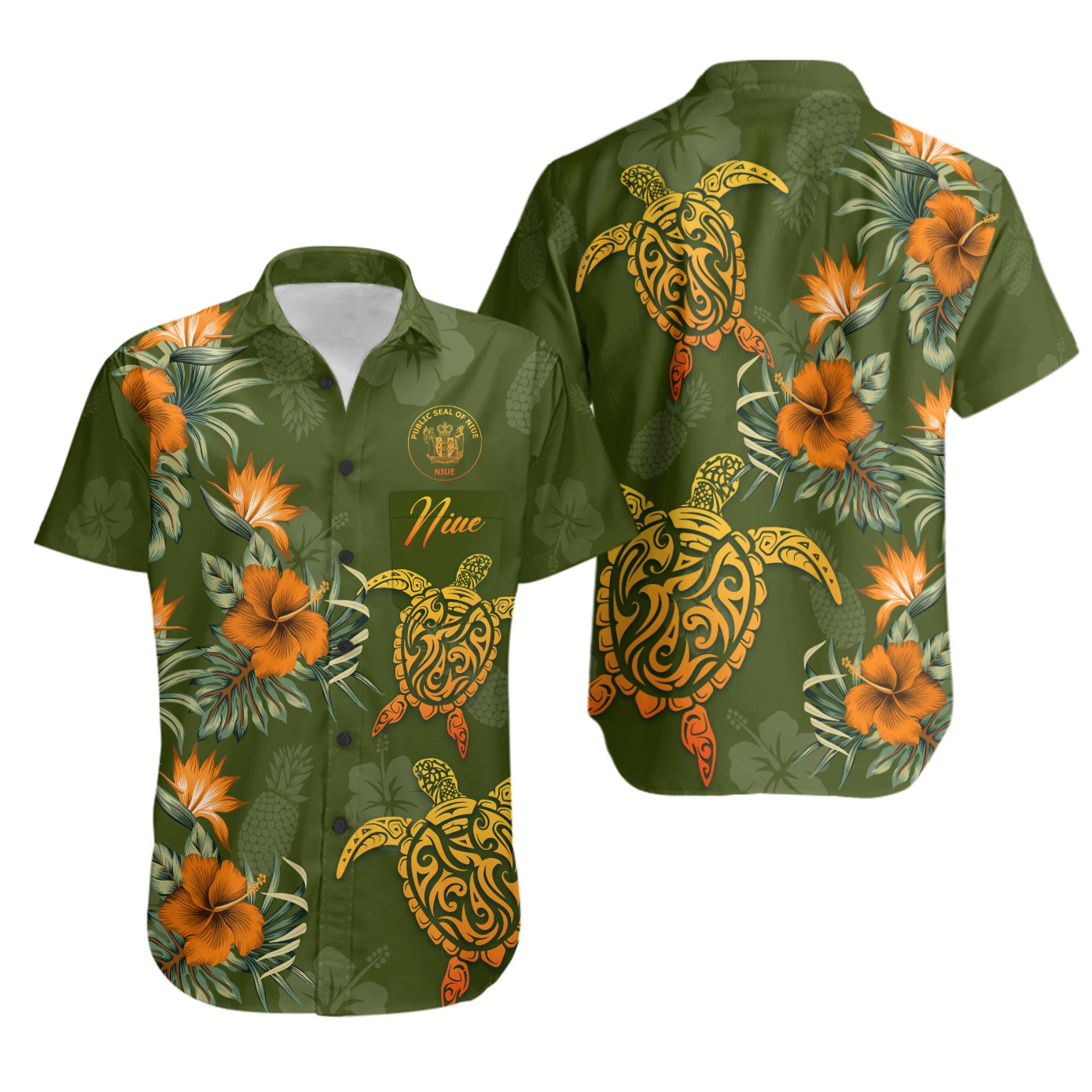 Niue Polynesian Shirt - Tropical Summer Unisex Green - Polynesian Pride
