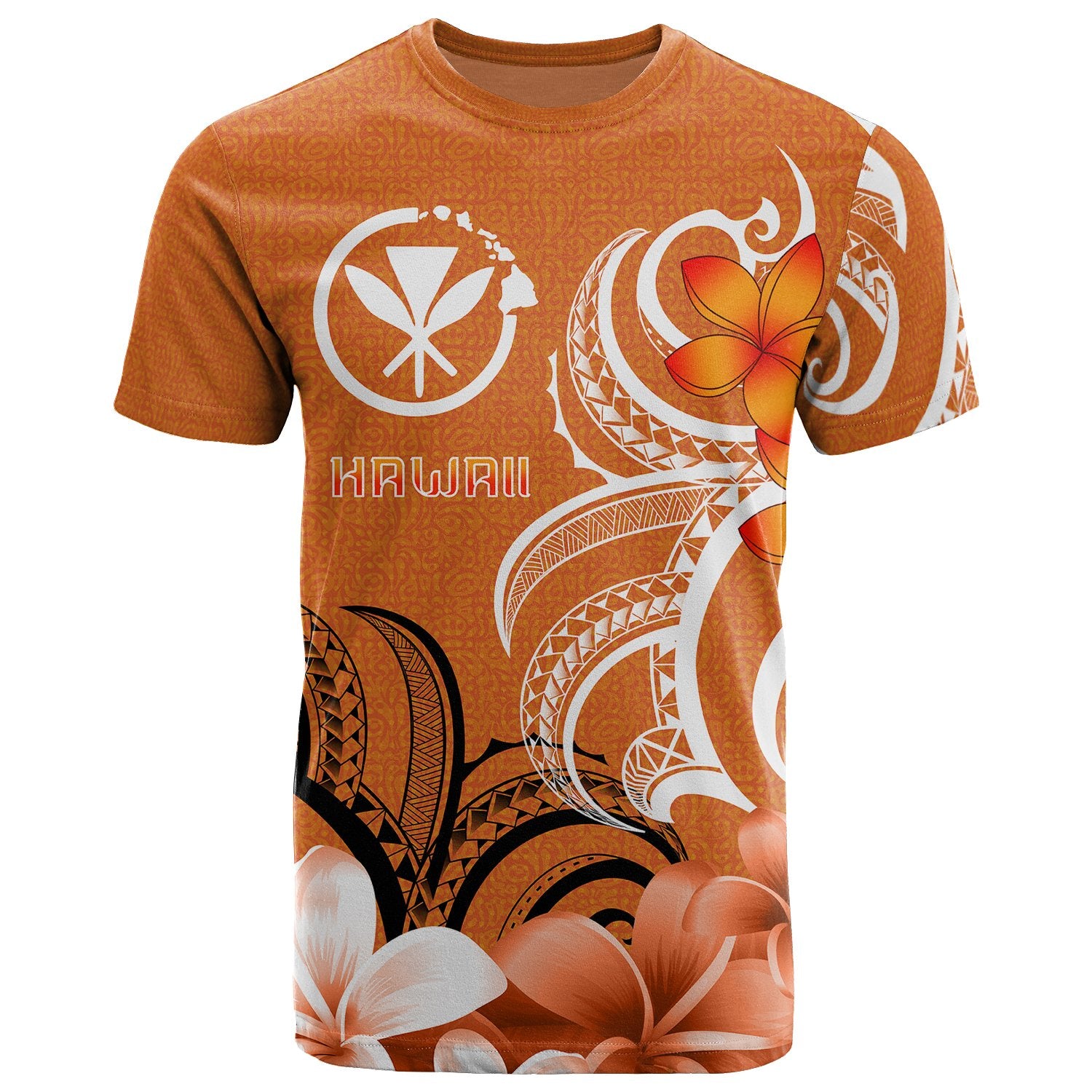 Hawaii T Shirt Hawaiian Spirit Unisex Orange - Polynesian Pride