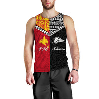 Papua New Guinea Combine New Zealand Maori Aotearoa Heritage Men Tank Top - LT12 - Polynesian Pride