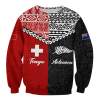 Tonga Combine New Zealand Maori Aotearoa Heritage Sweatshirt - LT12 Unisex Red - Polynesian Pride