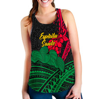Vanuatu Espiritu Santo Women Tank Top - Kava With Hibiscus - LT12 - Polynesian Pride