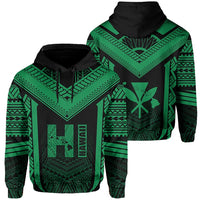 Hawaiian Kanaka Polynesian Hoodie Active Green Unisex Green - Polynesian Pride