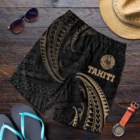 Tahiti Polynesian Men's Short - Gold Tribal Wave - Polynesian Pride