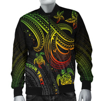 Polynesian Custom Personalised Men's Bomber Jacket - Reggae Turtle Reggae - Polynesian Pride