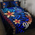 New Caledonia Custom Personalised Quilt Bed Set - Vintage Tribal Mountain Blue - Polynesian Pride