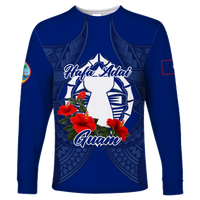 Hafa Adai Guam Legend Long Sleeve Shirt - LT12 Unisex Blue - Polynesian Pride