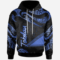Tokelau Hoodie Polynesian Tattoo Blue Version Unisex Blue - Polynesian Pride