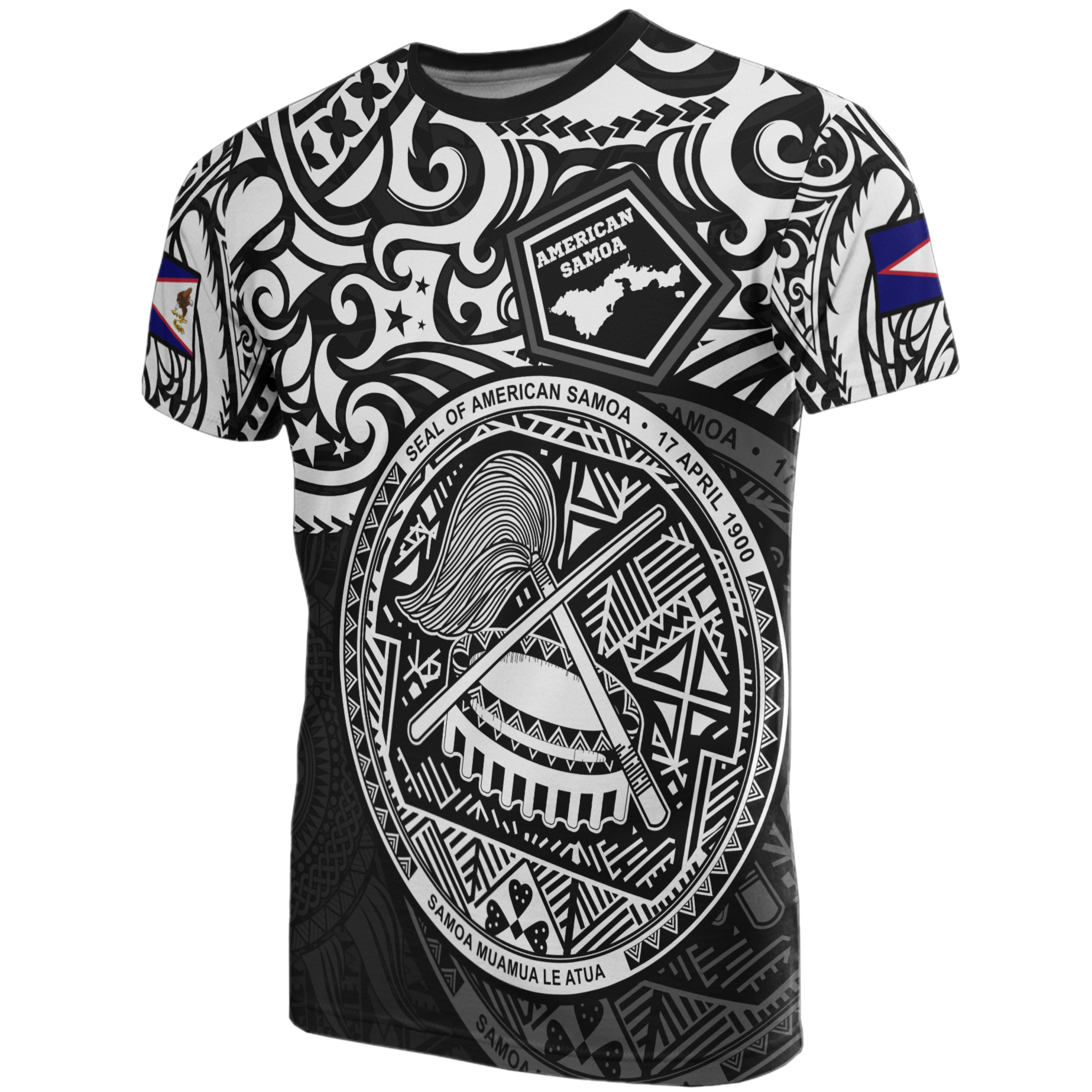 American Samoa Pride T Shirt American Samoa Flag Seal (White) Unisex WHITE - Polynesian Pride