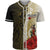 Vanuatu Polynesian Baseball Shirt - Coat Of Arm With Hibiscus Gold Unisex Gold - Polynesian Pride