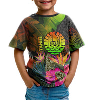 Tahiti Polynesian T Shirt Hibiscus and Banana Leaves - Polynesian Pride