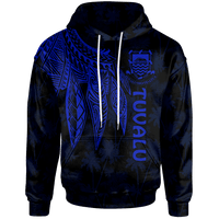 Tuvalu Hoodie Polynesian Wings (Blue) Unisex Blue - Polynesian Pride
